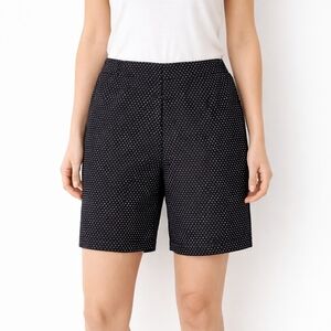 Chico’s So Slimming Brigitte Bermuda Shorts Black White Polka Dot 2.5 (12/14)